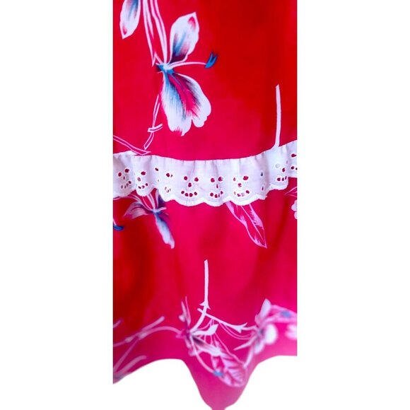 Vintage Hawaiian Muumuu Dress 14 Sleeveless Tiered Maxi Aloha Made in Hawaii - Picture 3 of 7